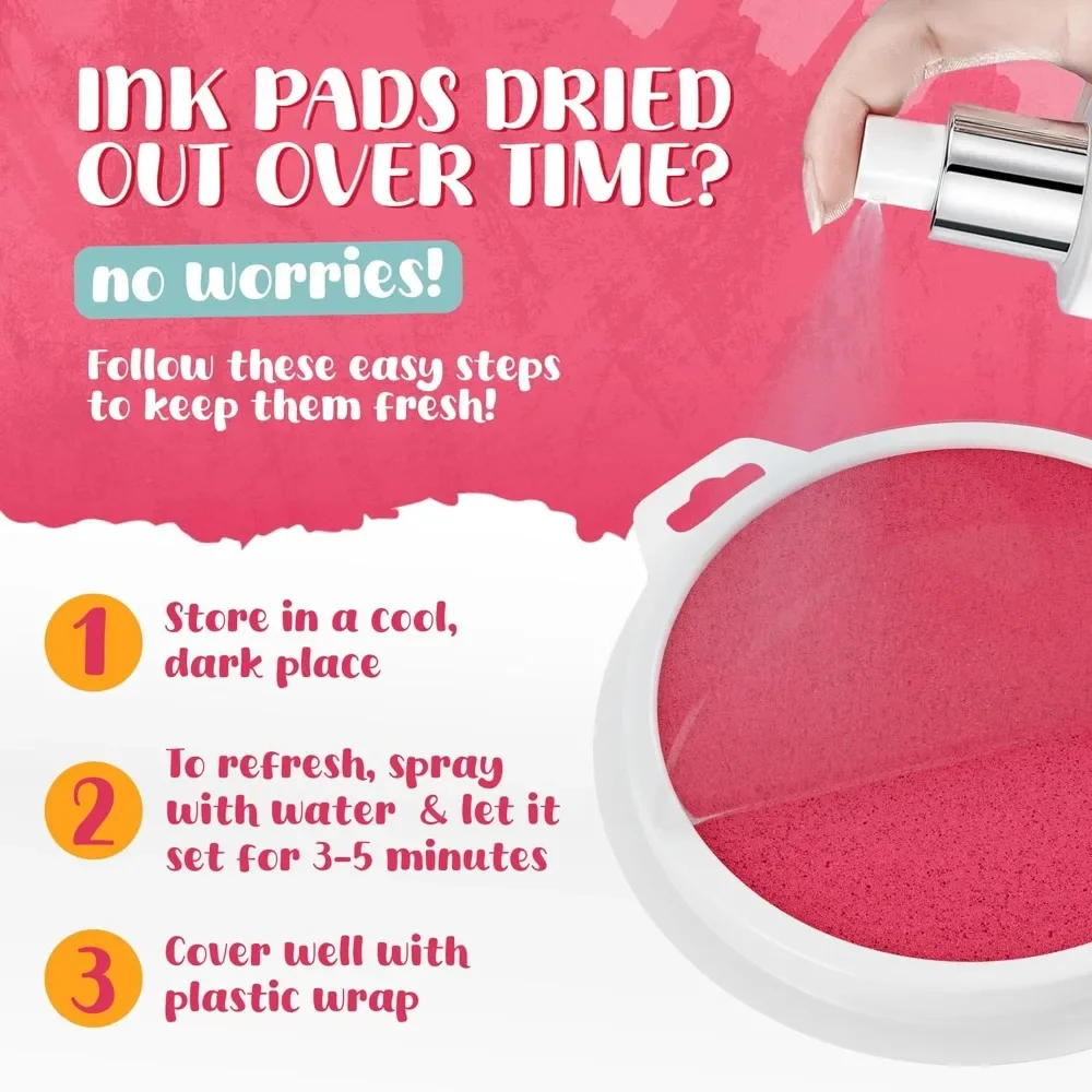 

Washable ink pad for children - Hand/handprint/footprint size - Washable stamp pad for children non-toxic ink pad stamps