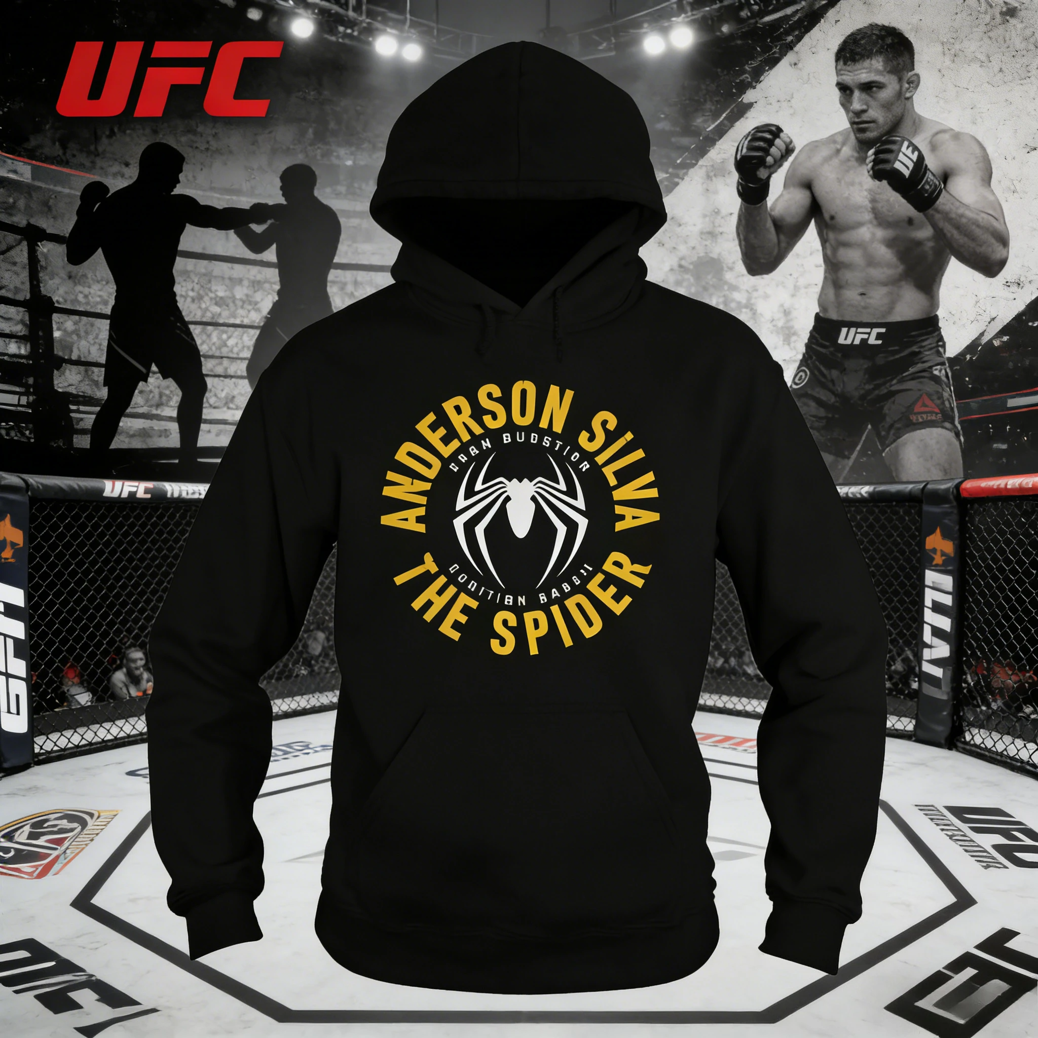 

Спортивная одежда UFC Anderson Silva 2026, осенне-зимняя, из чистого хлопка, повседневная, дышащая, модная, с капюшоном, подходит как мужчинам, так и женщинам