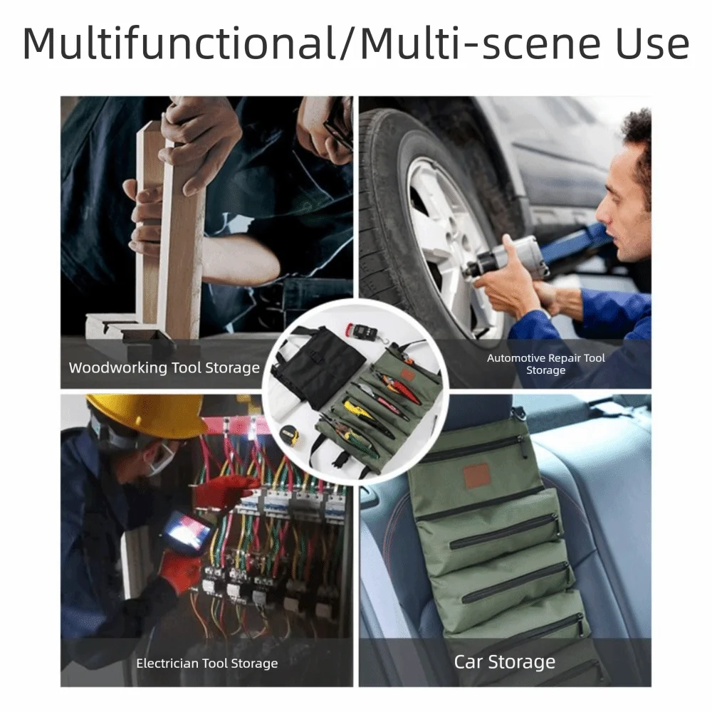 

Легкая складная сумка для инструментов из прочной ткани Оксфорд, большая сумка для гаечных ключей, органайзер для инструментов с несколькими отделениями, экономия места