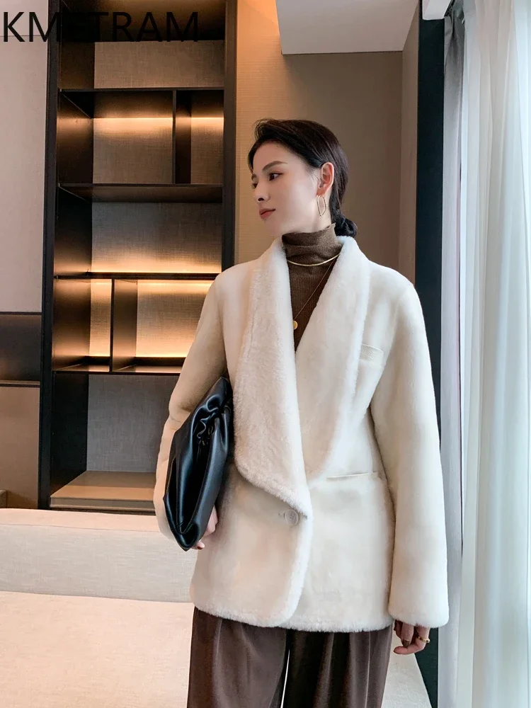 Real Merino Wool Fur Coat Women Clothing Winter Natural Sheepskin Fur Jacket Woman Fashion New in Outerwears шуба женская 2024