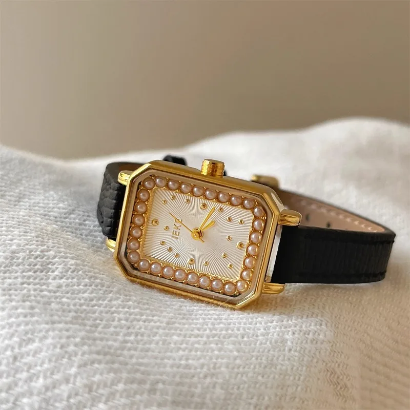 Luxury Women Quartz Watch Vintage Diamond Roman Clock Exquisite Leather Fashion Ladies Watch Luxury Relojes Para Mujer