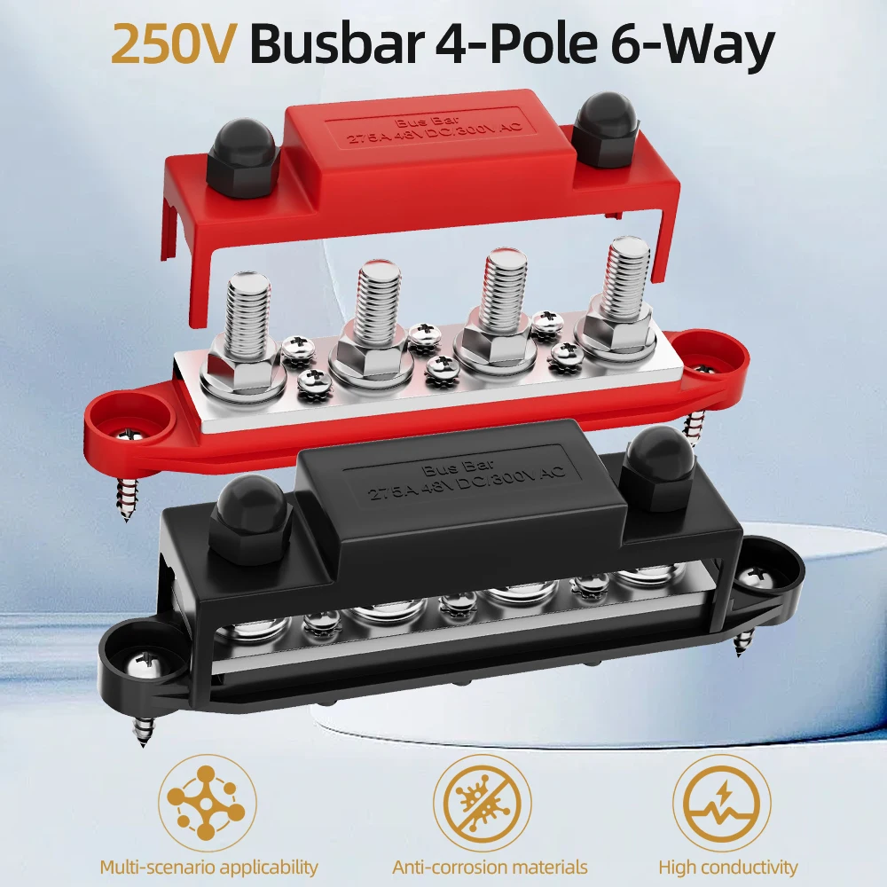 

Шина M10 для яхт RV 4 + 6 300 А, сильноточная шина, медная соединительная гайка с шайбой