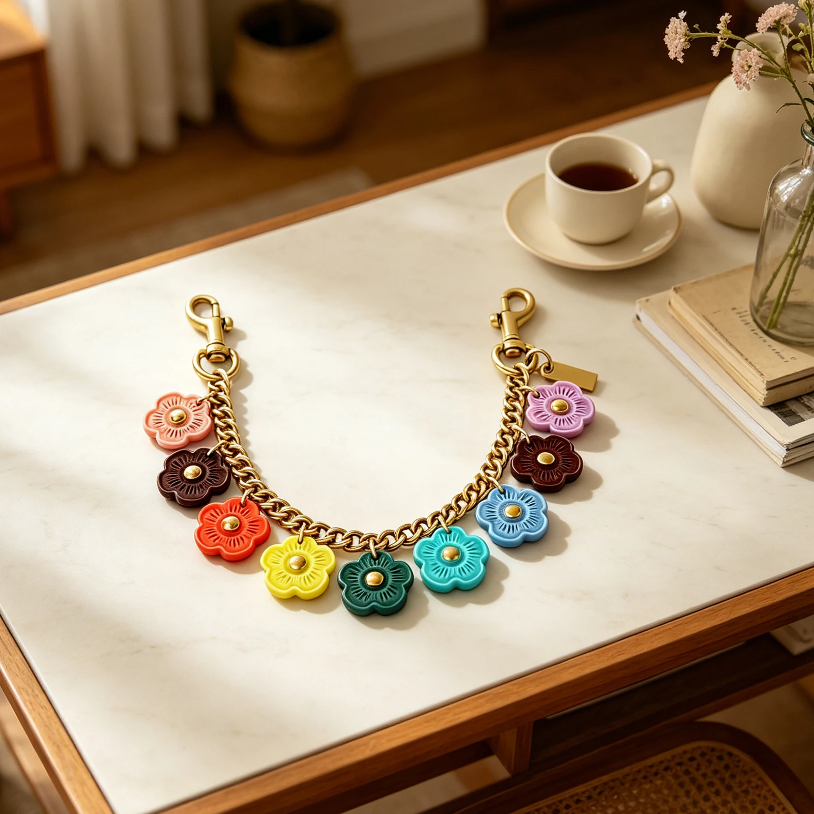 Versatile Wallets Extender Chains Dual Lobster Clasp Cute Floral Chain Straps Vintage Gold Purse Chain for Camera Itabag Decors