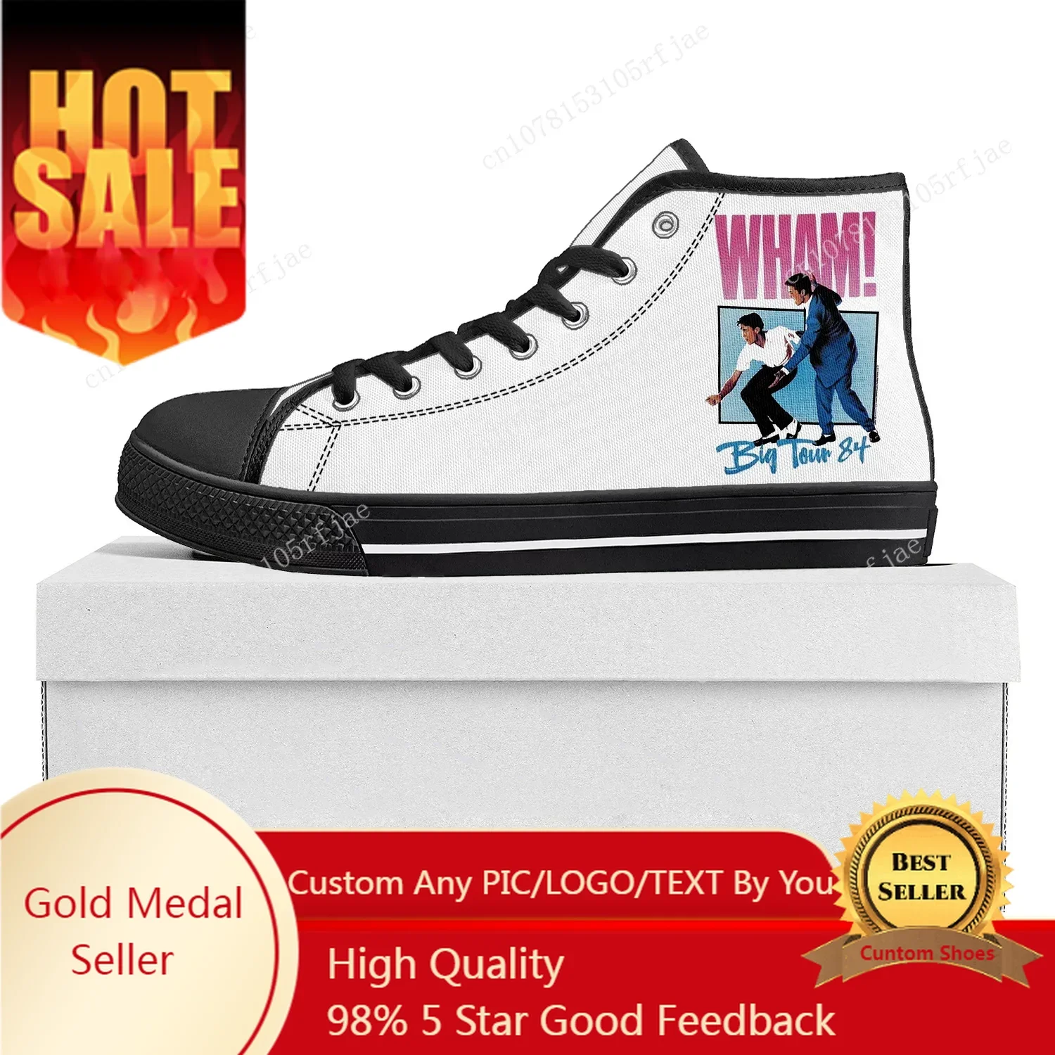 

Choose Life Wham George Michael High Top High Quality Sneakers Mens Womens Teenager Canvas Sneaker Custom Shoe Couple Shoes