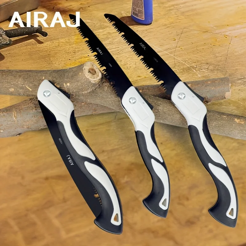 AIRAJ 3PCS Woodworking Folding Saw Multifunction Cutting Wood Sharp Camping Garden Prunch Saw Tree Chopper KnifeHand Tools，Suita