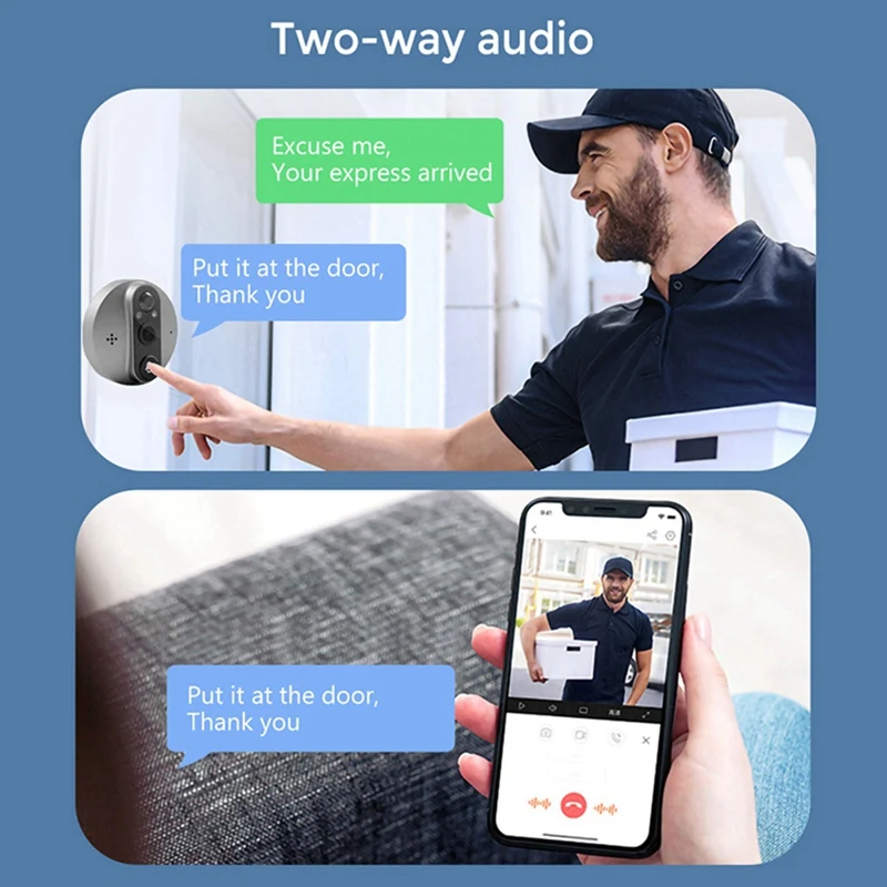 Беспроводной видеодомофон Tuya, дверной звонок с камерой 4,3 дюйма, Пассивный инфракрасный датчик движения, Фотокамера, 1 комплект