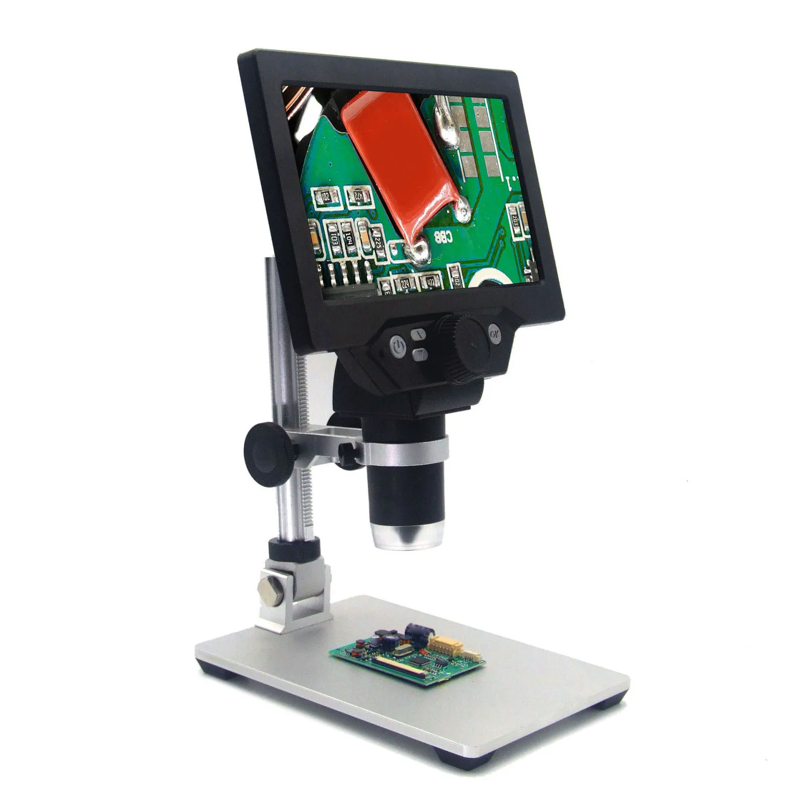 

1200X Digital Microscope Loop Recording 7 inch LCD Digital Microscope 2600mAh 8 Adjustable LED Lights for Micro Soldering