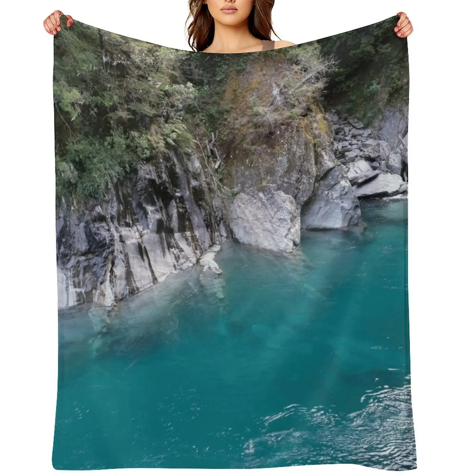 Mantas Térmicas de Manga Larga con Estampado de Piscinas Azules de Nueva Zelanda para Viajes, Mantas Retro para Bebés