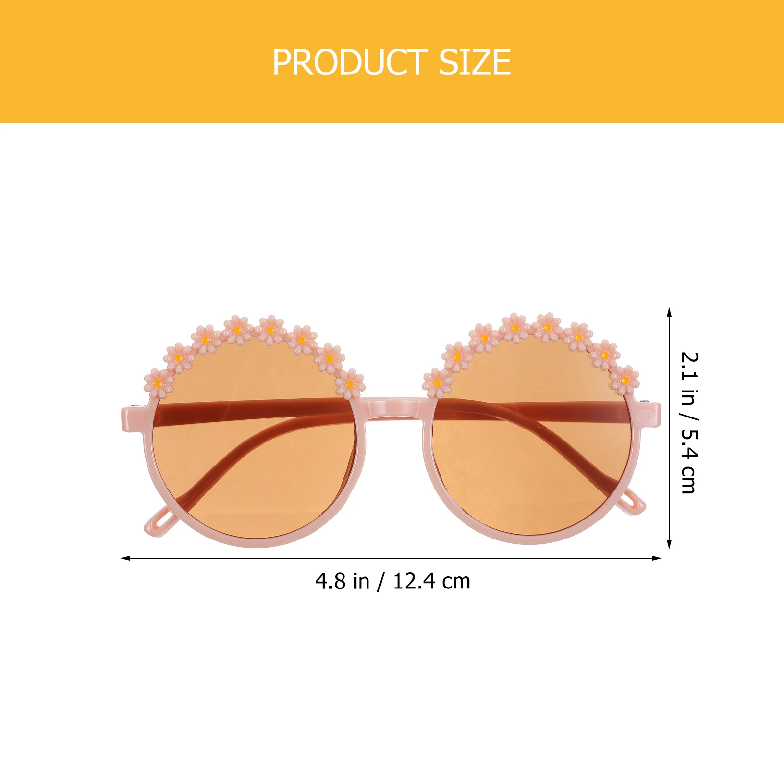 

1 Pair Vintage Sunglasses For Kids Flower Design Party Glasses Lightweight Fun Sunflower Eyeglasses Beach Travel Decorative