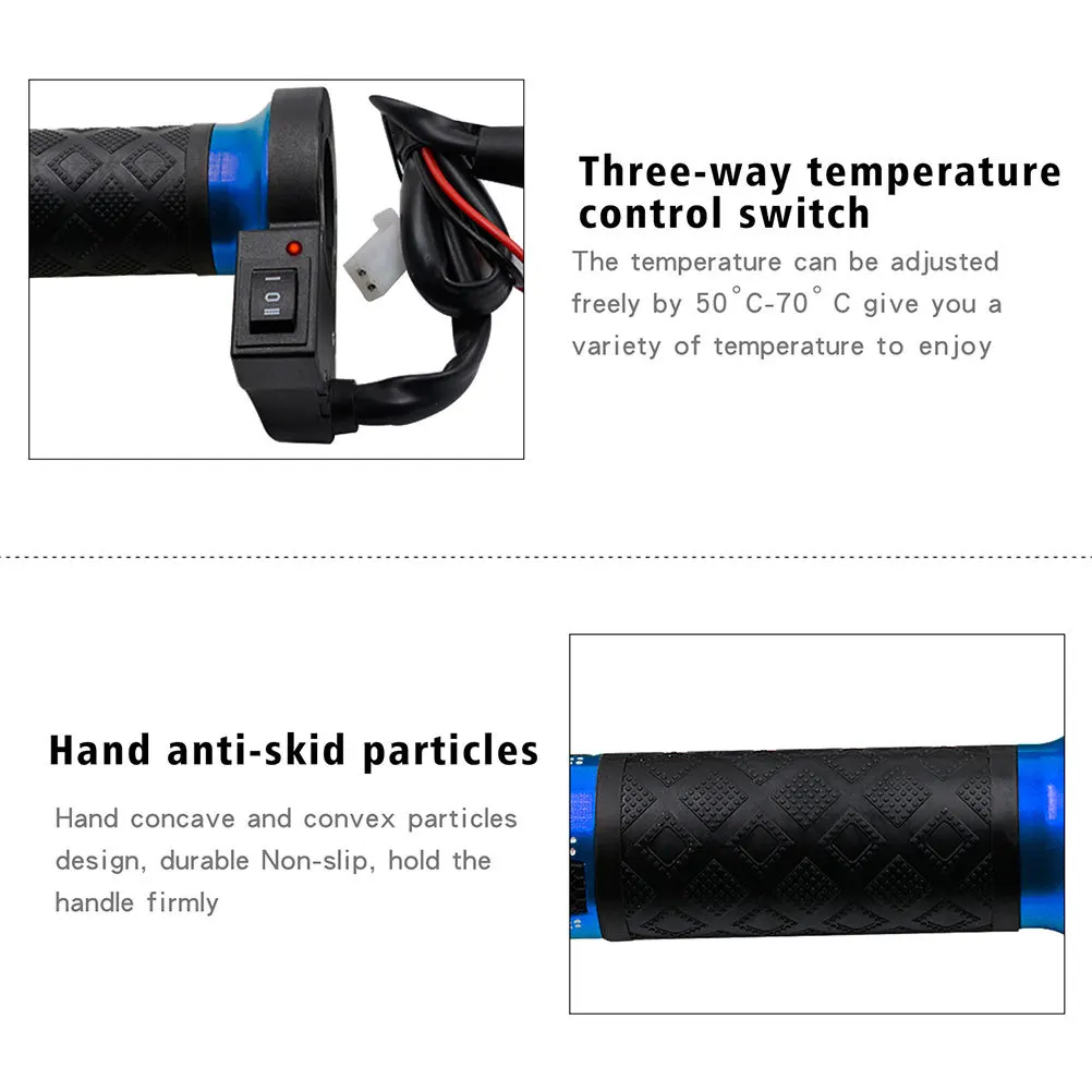 

Heated Handlebar Electric Hot Motorcycle Winter Warmer 22mm Diameter Waterproof Dustproof Temperature Adjustable Long Life