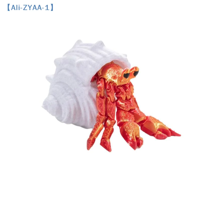 【ZYAA-1】Articulated Hermit Crab 3D Printed Model Movable Joints Cool Desktop Creative Ornament Fun Home Room Decoration
