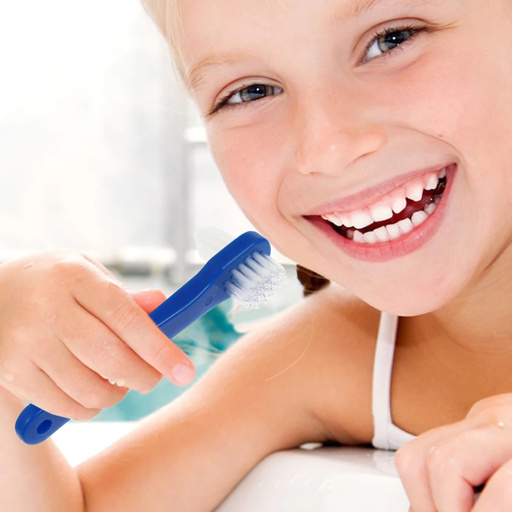 

8pcs Dual Head Denture Toothbrush Soft Bristles Gentle Cleaning Portable Travel Brush Retainer False Teeth Oral Care