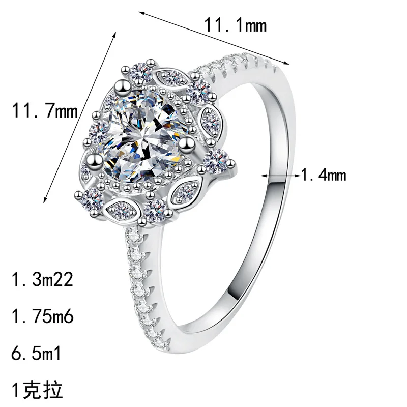 

ZFSILVER Fashion 925 Silver Classic Moissanite Eye Heart Ring Charms Women Accessories Charm Wedding Party Jewelry Gift AZ1194-J