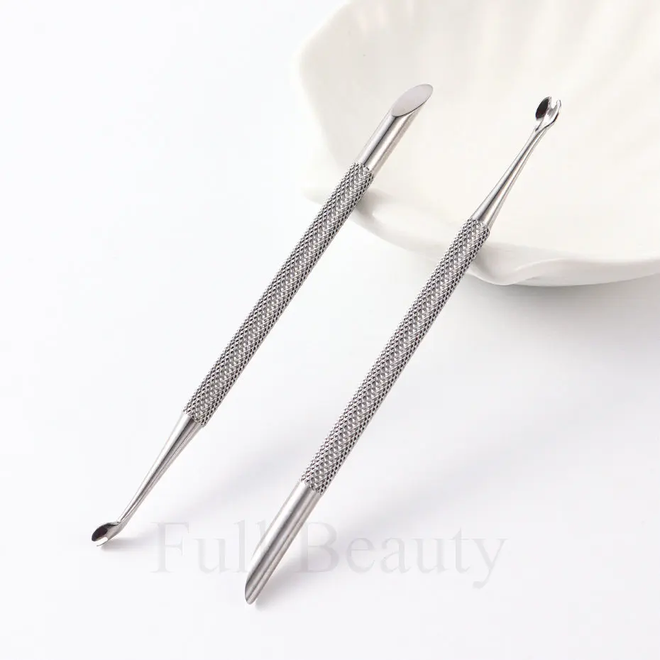 Stainless Steel Cuticle Pusher Stick Cutter Nail Polishing Dead Skin Remover Pusher Sanding Files Manicure Pedicure Care Tool