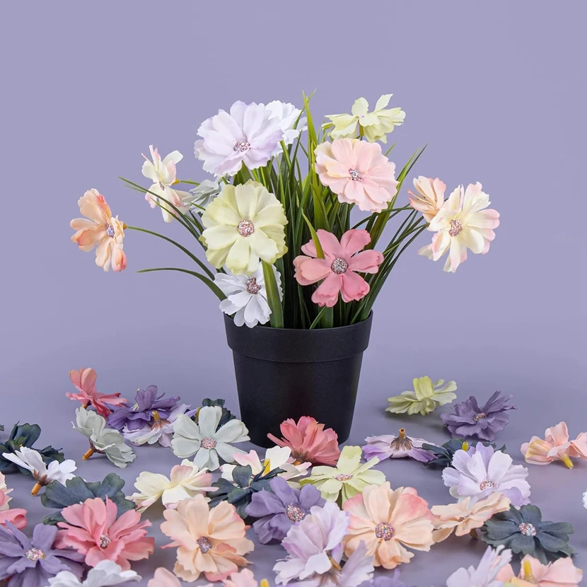 

Artificial Flowers Cheap Silk Daisy Heads Mini Home Wedding Decoration DIY Scrapbook Fake Plants Festival Wreath Headdress Stage