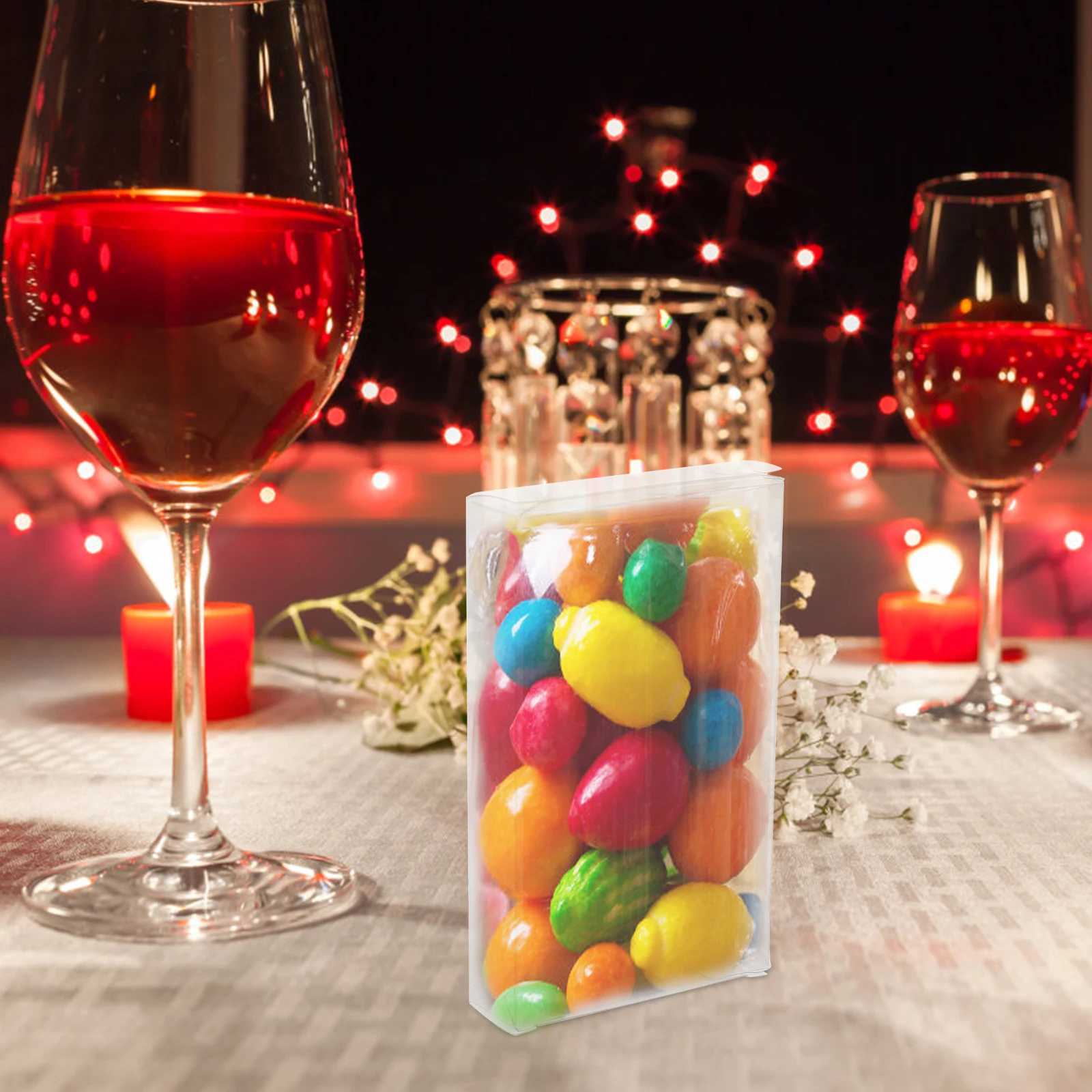 

10Pcs Clear Favor Boxes Transparent Plastic Treats Containers for Candies Cookies Chocolate Card Storage Organizers Party