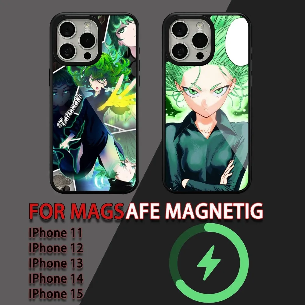 O-One Punch Man Tatsumaki Phone Case For iPhone 15 14 13 12 11 Pro Max Plus Magsafe Magnetic Wireless Charging Cover