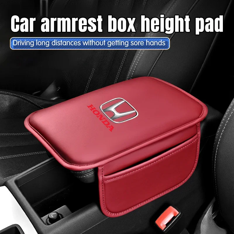 Car Armrest Box Pad Leather Auto Armrest Mat For Honda Civic Accord Fit CRV Odyssey Prelude Insight Legend Stream HRV Crider XRV