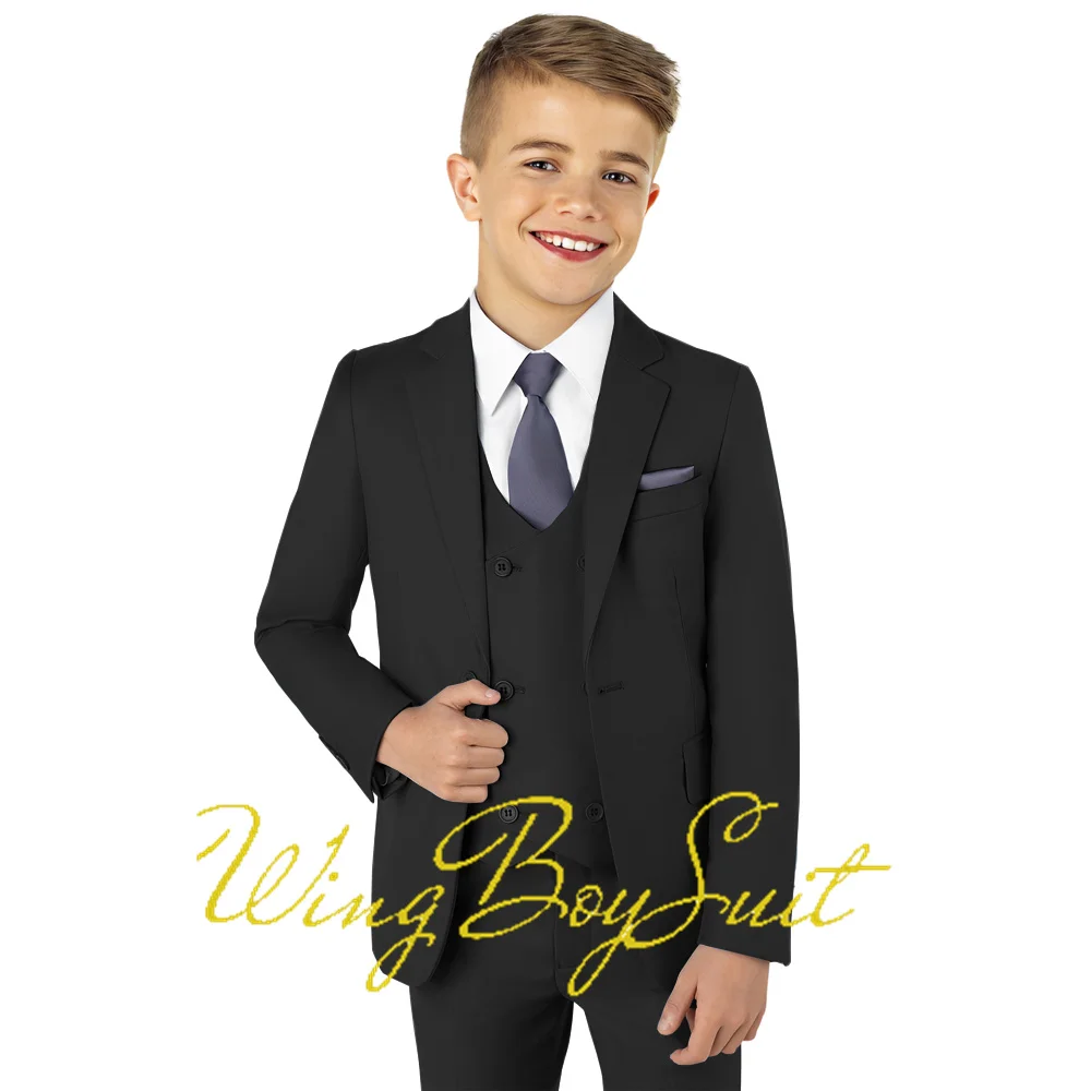 Formal Boys Suit Three-piece Suits Slim Fit Jacket Vest Pants Wedding Kids Tuxedo Custom 2-16 Years Old Child Clothes Blazer