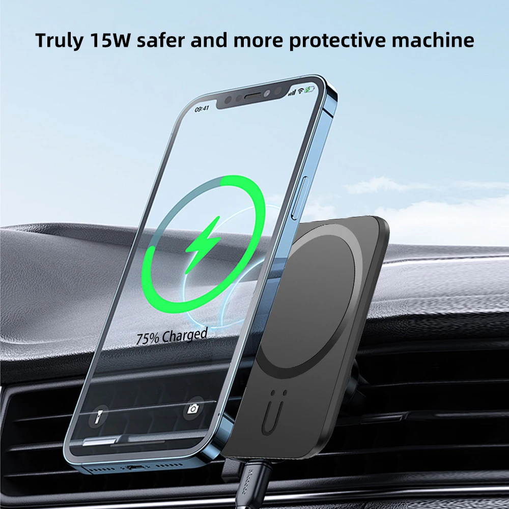 15W Magnetic Car Wireless Charger For iPhone 16 15 14 13 12 Pro Max Macsafe Car Phone Holder Stand Mount Fast Charging Station