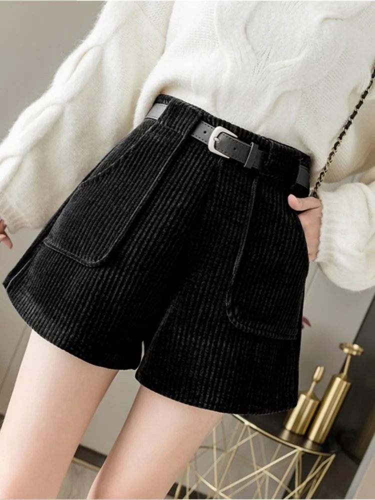 SMTHMA ريترو تصميم سروال قصير مستقيم الساق سراويل تقليدية للنساء خريف شتاء 2025 جديد فضفاض سليم شيك السراويل #1