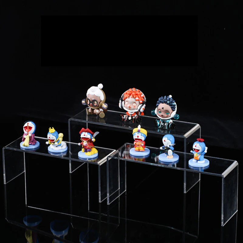 Acrylic Display Risers for Funko Action Figures,Jewelry,Makeup,Display Shelf Stand for Cupcake, Clear U Shape Showcase Fixtures