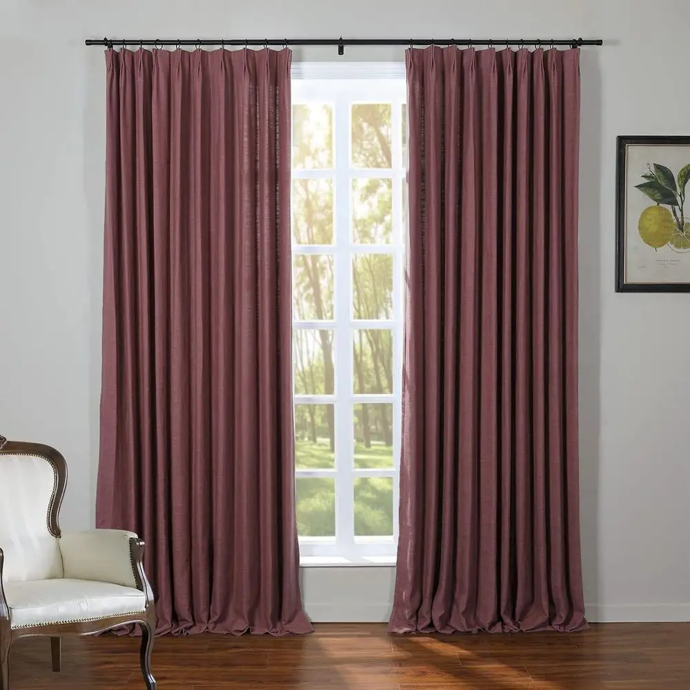 

Linen Textured Pleated Drape Curtains, 102 Long, Light Blocking, Privacy Panel for Kitchen (W84 x L102)