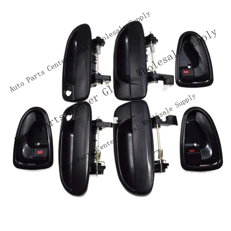 L+ 8Pcs Interior Exterior Door Handle Black /Chrome For Hyundai Accent 2000-2006