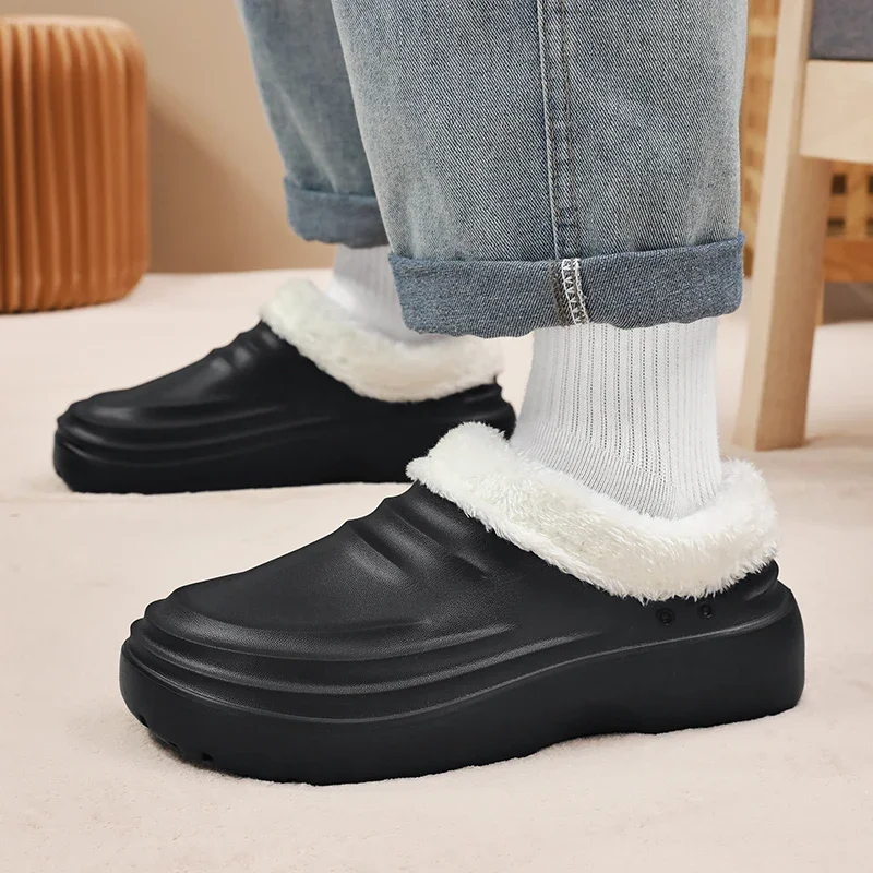 Winter warme keukenklompen antislip waterdichte restaurantwerkschoenen Eva Chef katoenen pantoffels maat 36-45