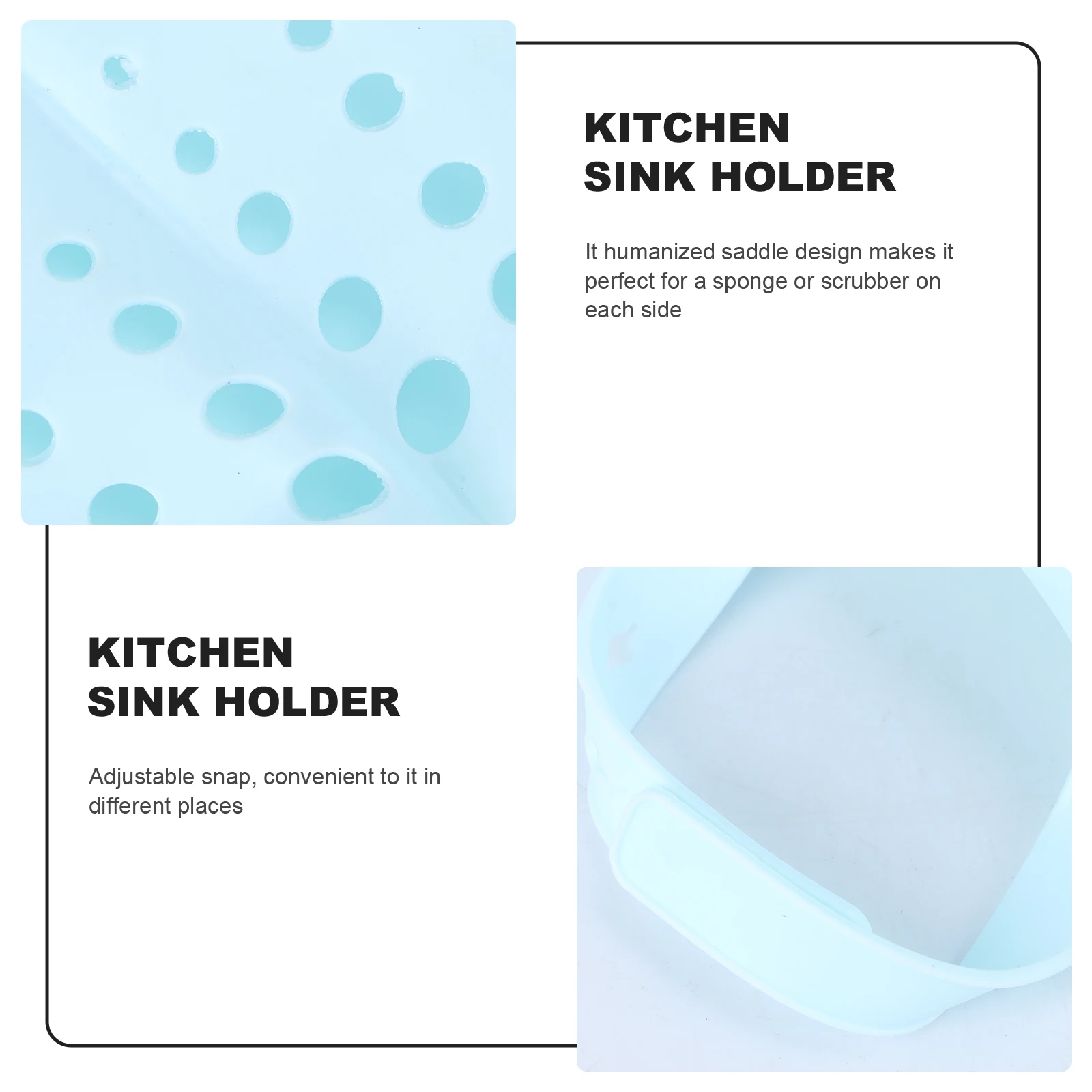 

Sink Hanging Bag Kitchen Organizer Blue Drain Basket Quick Drying Space Saving Storage Rack for Bathroom Cutlery Makeup