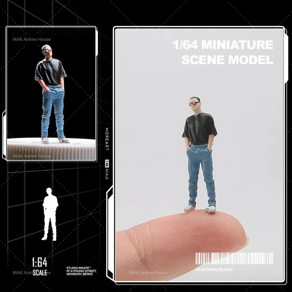 3D Printed Miniature 1/64 Figure Fashionable Men With Two Hands In Pockets Diorama Figure Mode Creative Photography Car Toys