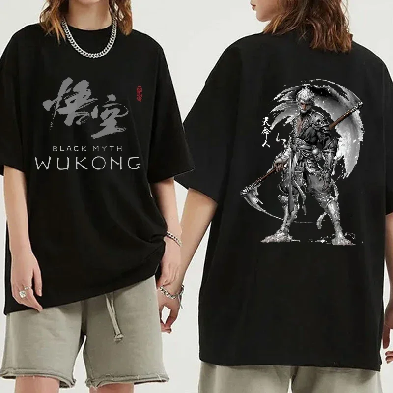 New Hot Game Black Myth: Wukong Print T Shirt Women Men Short Sleeve Tops Tees Summer Fashion Loose Casual T-shirt