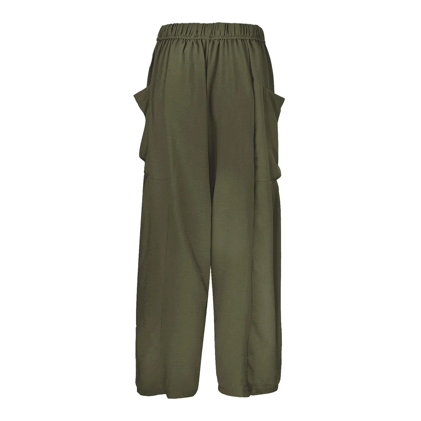 Plissee breites Bein gerade weites Bein lange Hosen Outdoor-Sport lässige Baggy-Hose hohe Taille Kordel zug Falten lose Pantalones