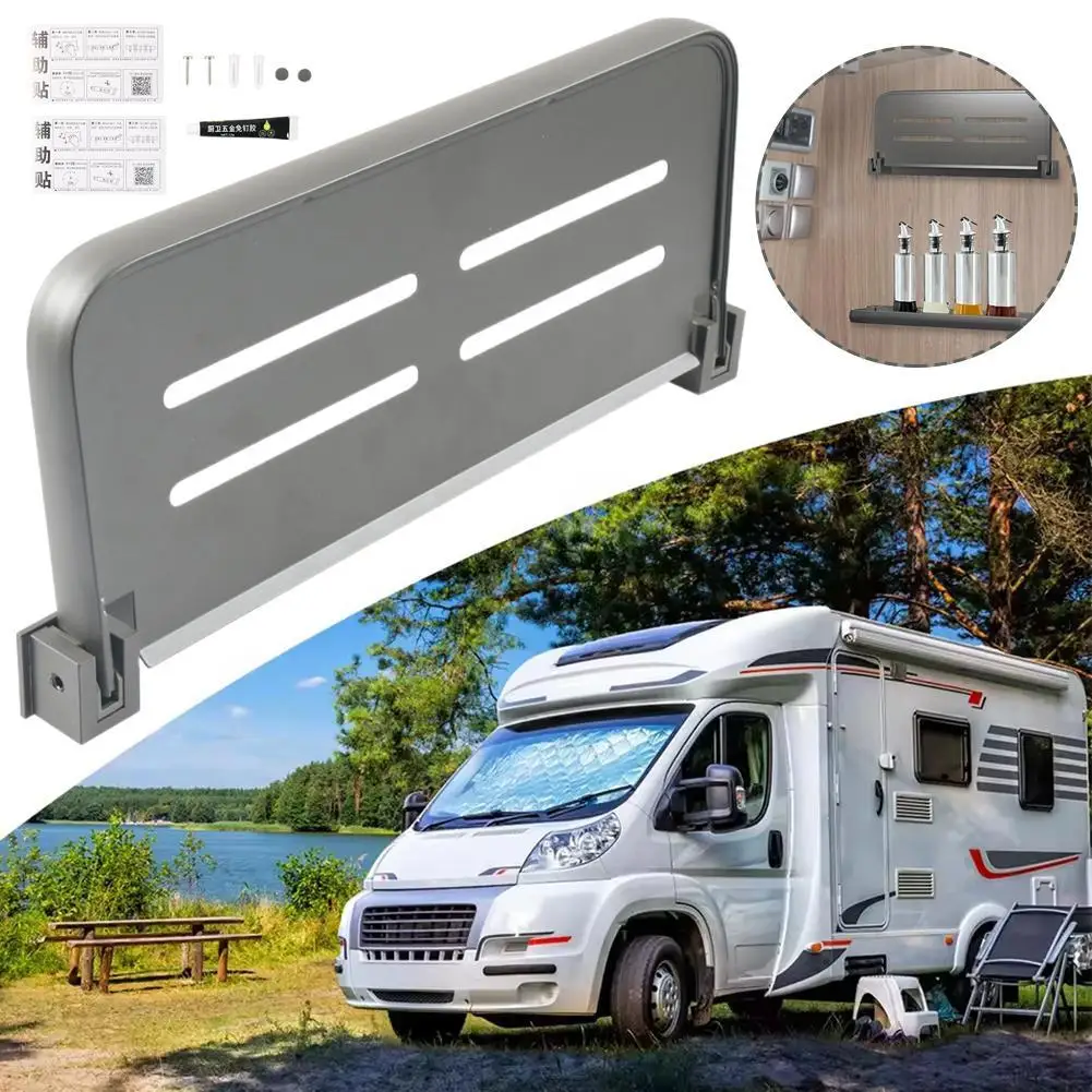 Estante de pared plegable para RV, bandeja plegable montada en la pared con estantes ajustables, organizador de lavabo de baño para RV, accesorios para Camper Van