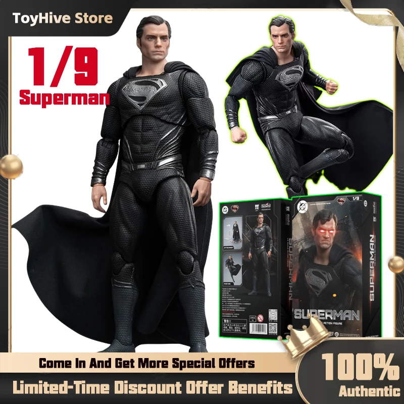 

Оригинальная фигурка Fondjoy Black Superman 2.0, фигурки DC из фильма «Лига справедливости» Зака Снайдера, модель Супермена 1/9, ПВХ, с подвижными суставами