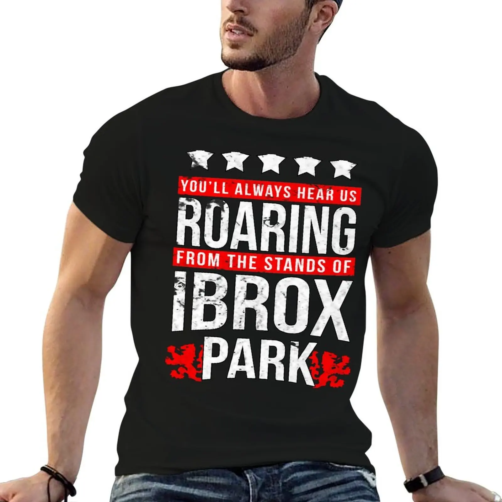 Футболка Glasgow Rangers Ibrox Roar (с эффектом потертости), простая футболка большого размера