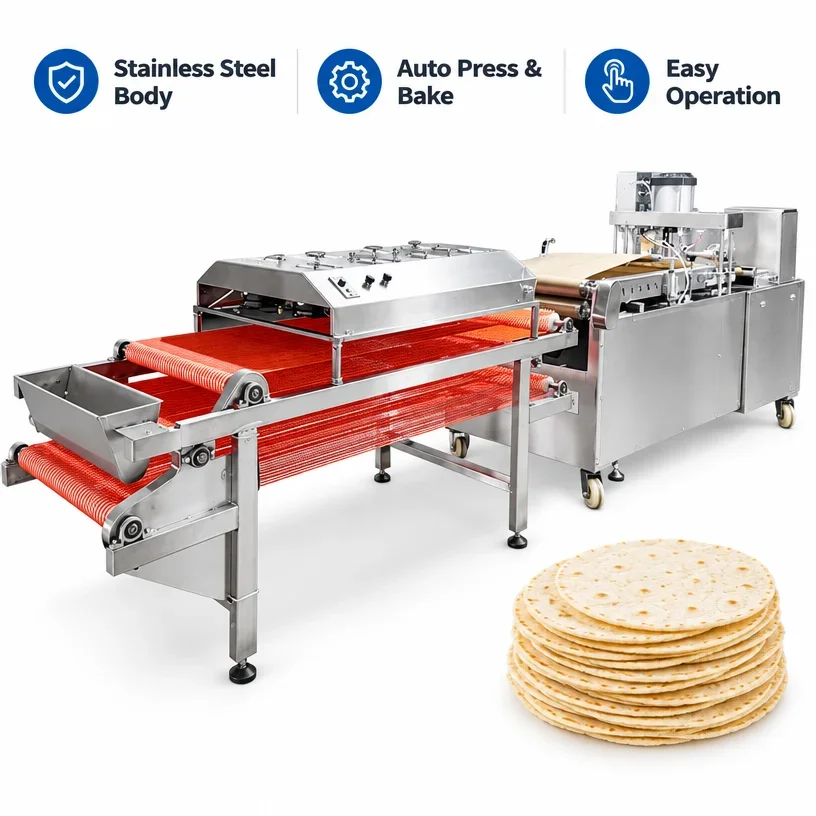 FL Tortilla Making Machine Automatic Commercial Flatbread Production Line for Taco Roti Lavash Chapati Custom