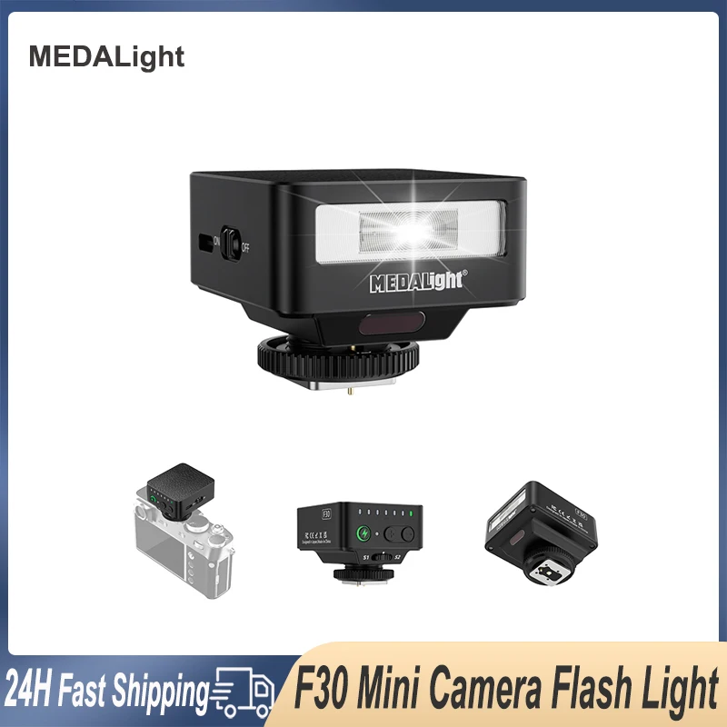 MEDALight F30 Speedlite Flash GN15 Luce di riempimento tascabile per fotocamera per fotocamere DSLR Sony Canon Nikon Fuji Vlog Fotografia all'aperto dal vivo