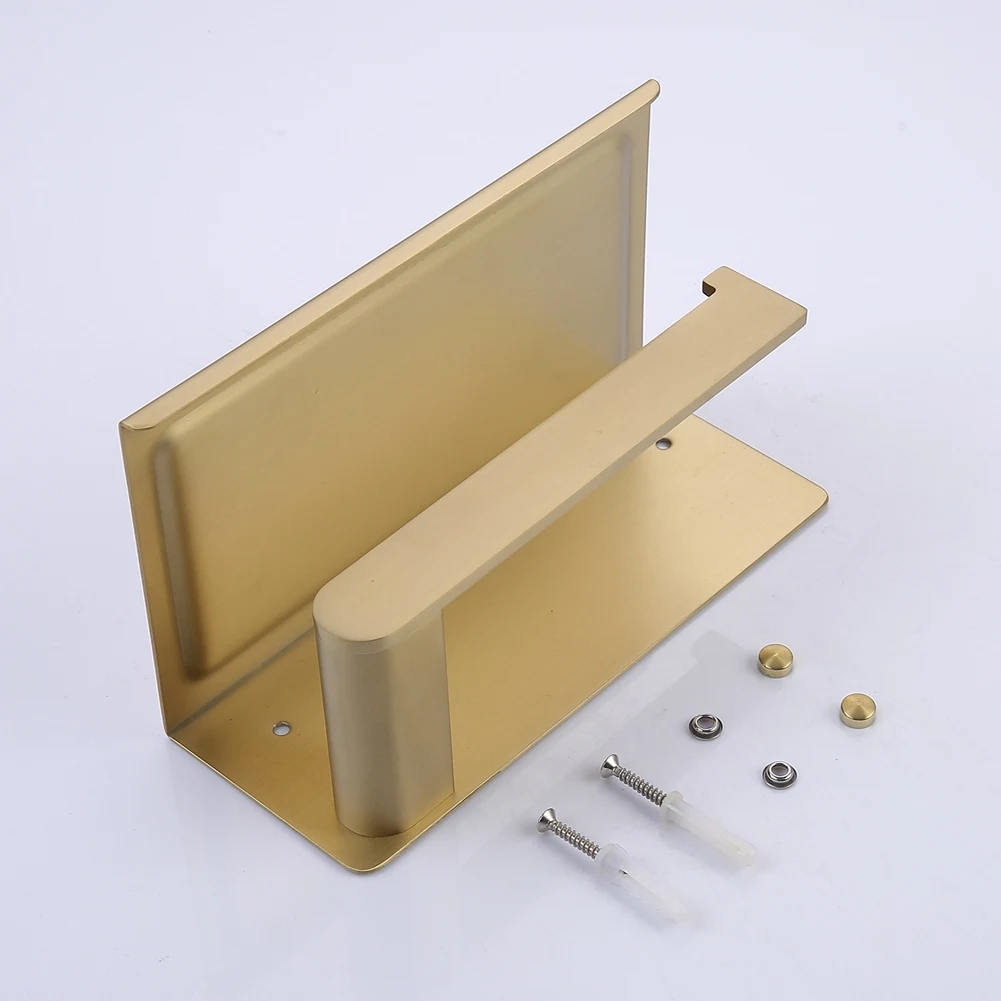 Brushed Gold Storage Paper Towel Rack Perforated Toilet Rack Bathroom Roll Paper Holder Bathroom Accessories