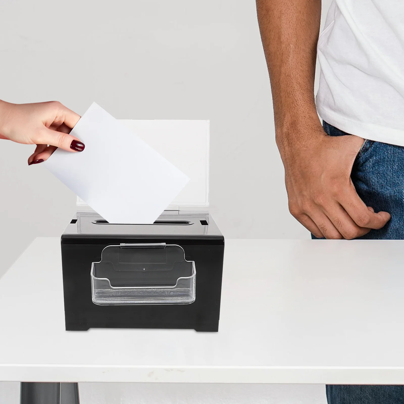 

Acrylic Clear Voting Box with Lock Suggestion Donation Ballot Comment Collection Case for Exhibitions Meetings