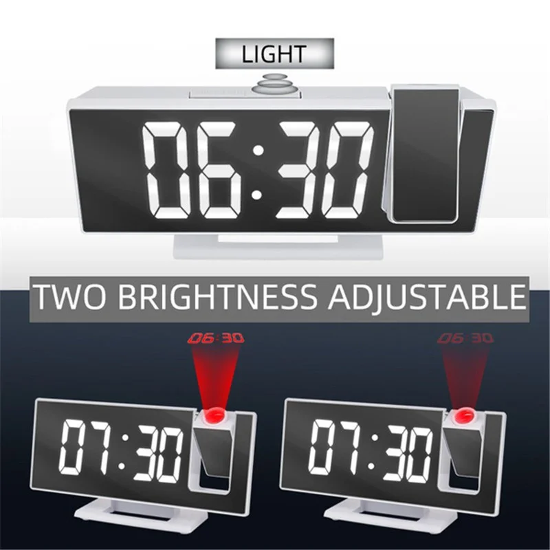 LED Digital Projection Alarm Clock Electronic Clock for Bedroom Projection on Ceiling Electronic Time Projector Bedside Clock