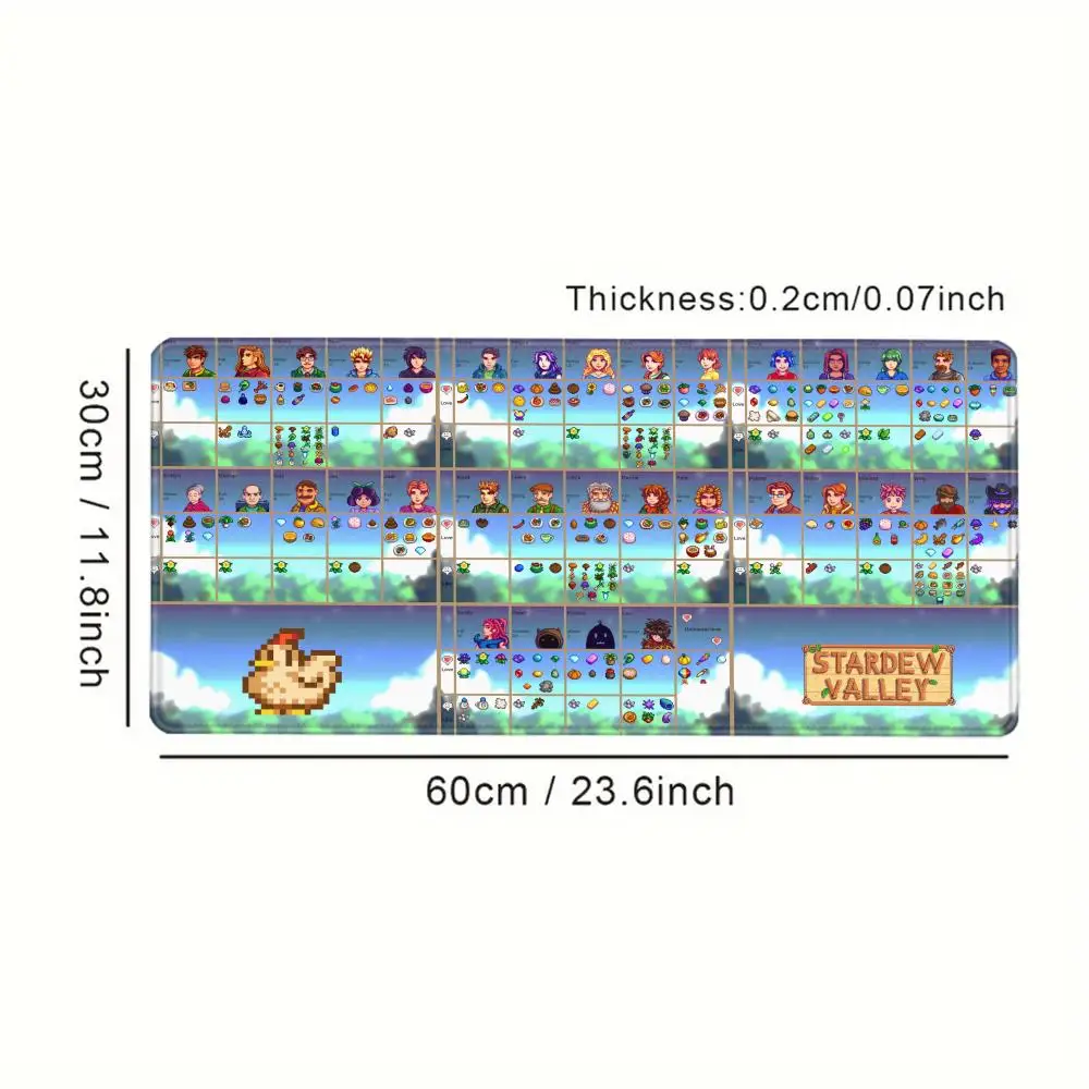 Gaming Mouse Pad Pixel Art Kawaii Large Table Mat PC Stardew Valley Mousepad Laptop Cartoon Cute Keyboard Pad XXL Desk Mat