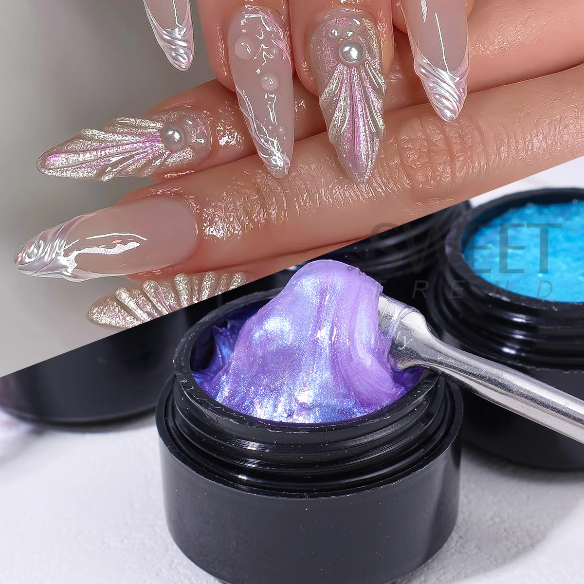 Gel de sculpture d'ongles en Satin nacré scintillant, 8ml, 3D, antiadhésif, Extension solide, modèle de fil souple, gelée, manucure Semi-Permanente