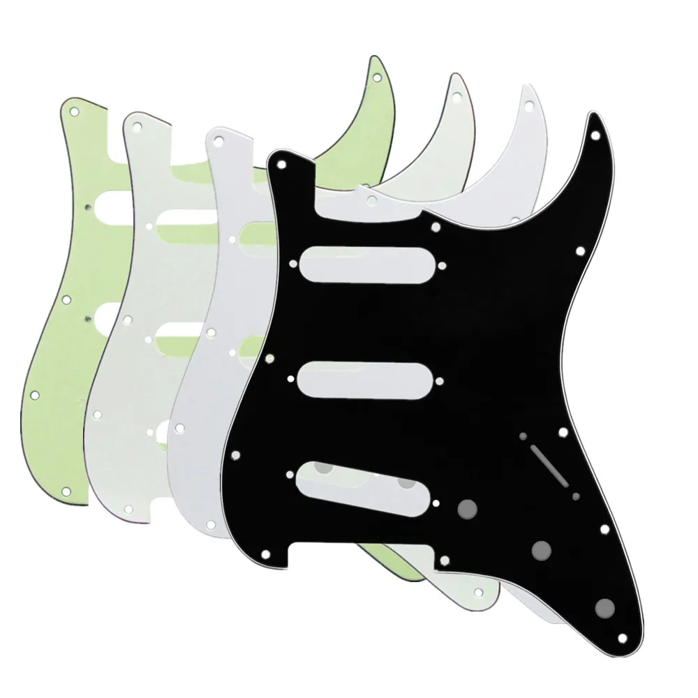 FLEOR 1pc ST SSS Electric Guitar Pickguard Scratch Plate & Screws for 11 Holes Guitar Parts, 4 Colors Choose