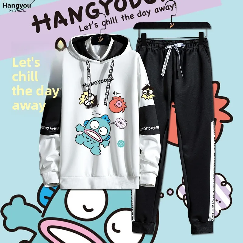 

f Mermaid Ugly Fi Water Monster Han Dun Streetwear Hoodie Sweatpants Couple Set Long Sve Polyester Teen Faion