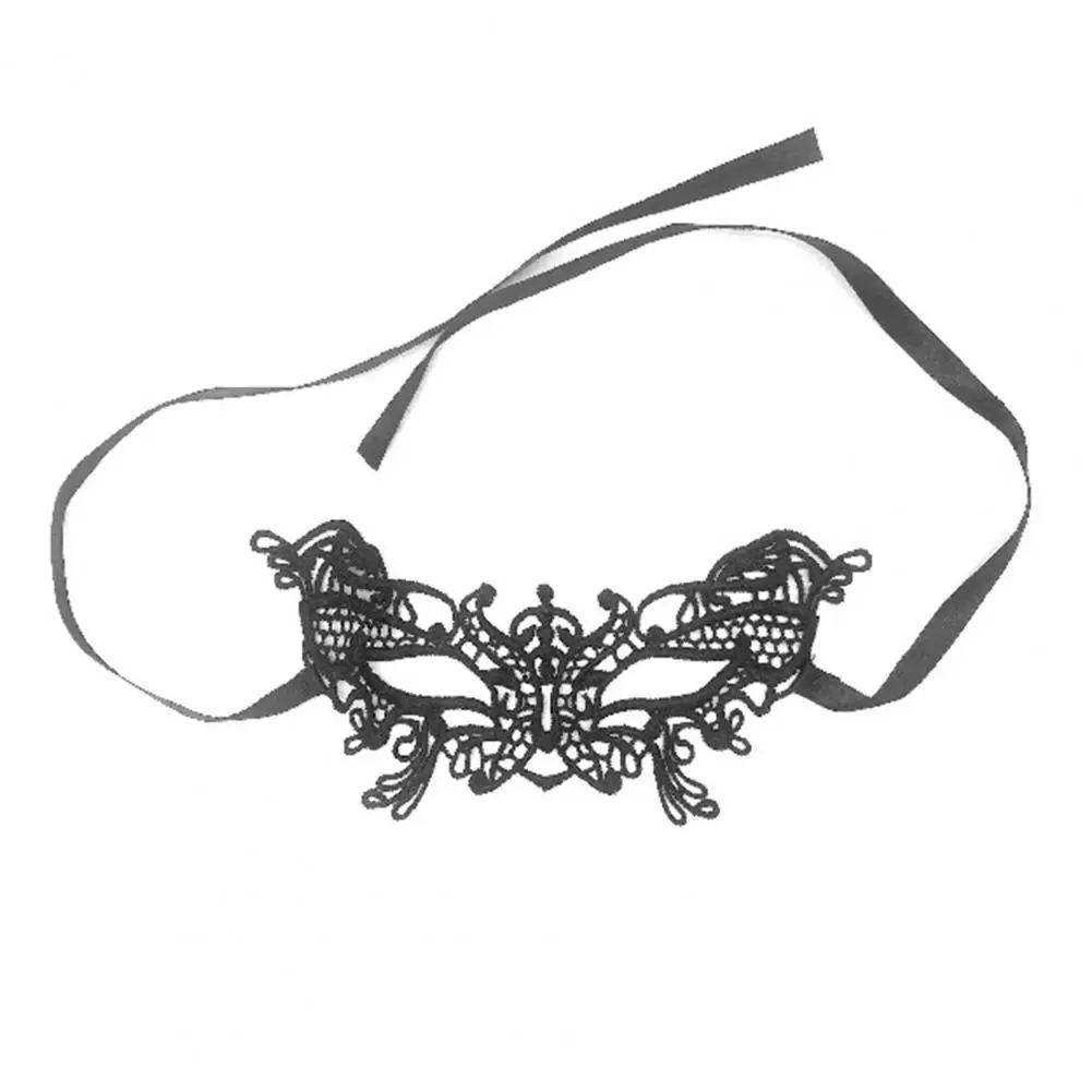 Black Lace Eye Masque Elegant Lace Hollow Flower Queen Spider Style Eyes Masque for Party Date Valentine Dance Mysterious