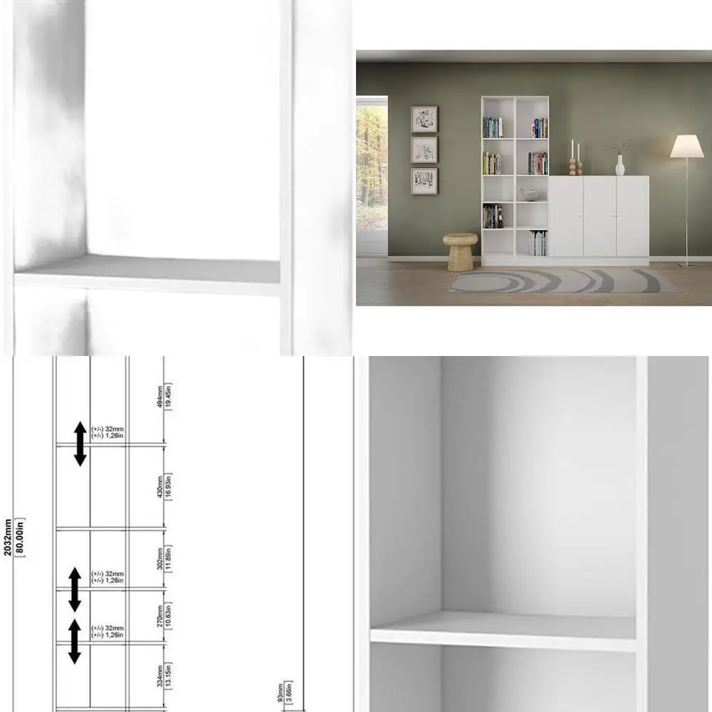 

Element 5 Shelf Narrow Bookcase, White