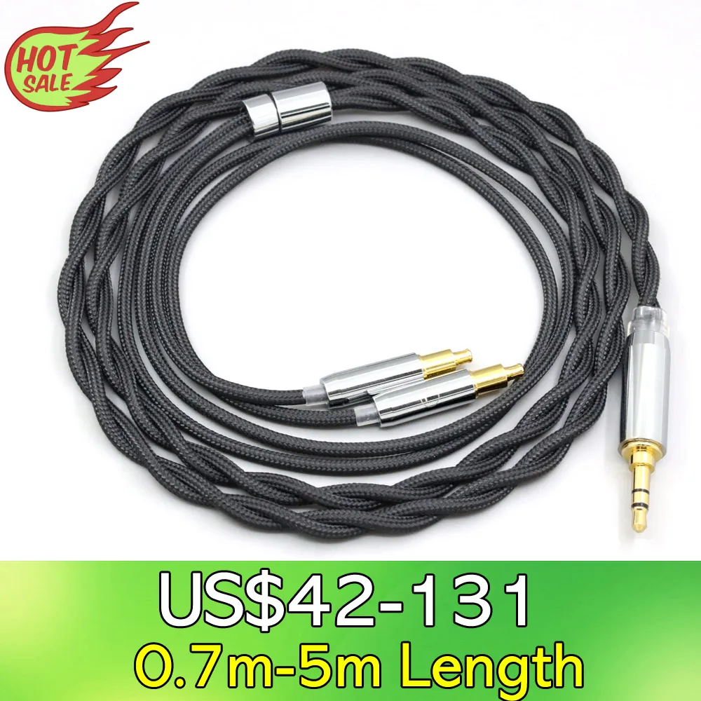 

LN008304 Nylon 99% Pure Silver Palladium Graphene Gold Shield Cable For Audio Technica ATH-ADX5000 MSR7b 770H 990H A2DC