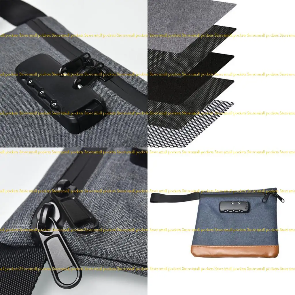

R1WD Smell Proof Bags with Combination Lock 7.8x7.4Inch Safe Travel Carry Bag for Cash Wallet Phone Carbon Lining Locking Bag