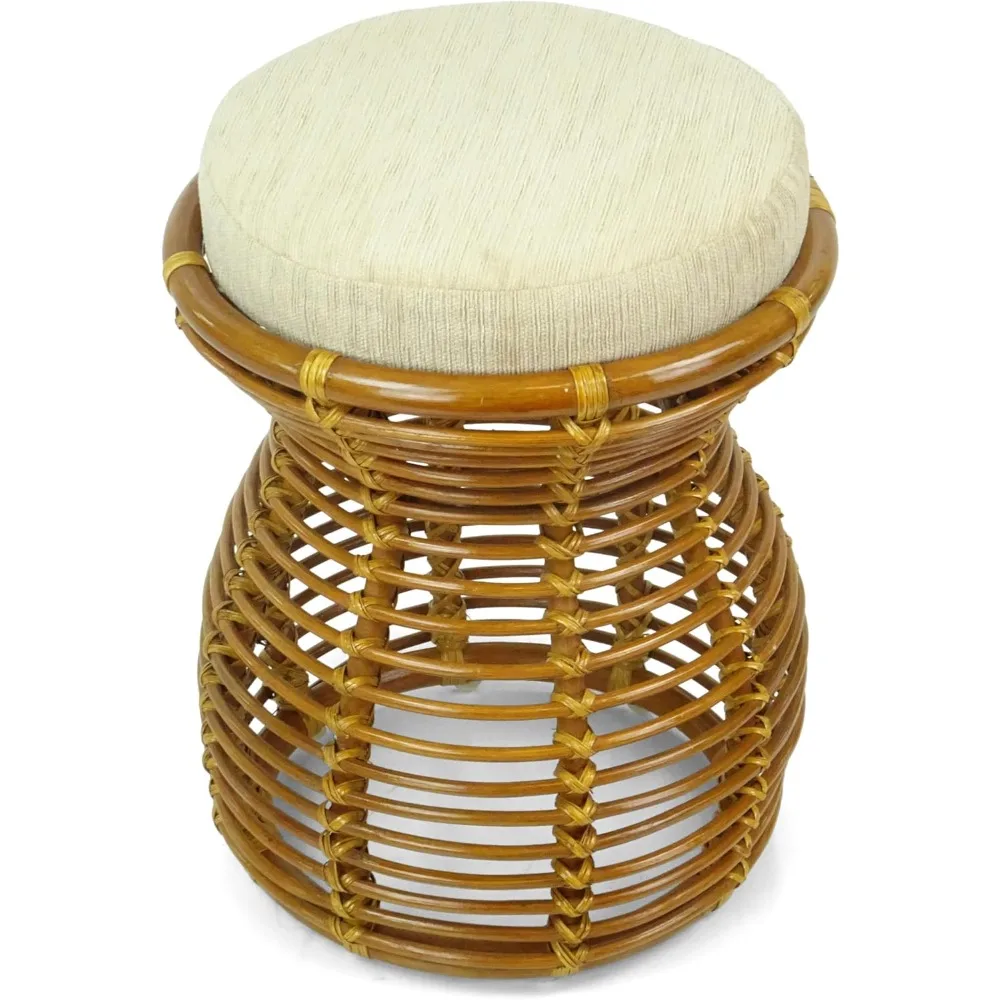 اليدوية الطبيعية الروطان الخوص البراز العثماني الغرور غرفة نوم تجميعها بالكامل اللون الاستعماري #4